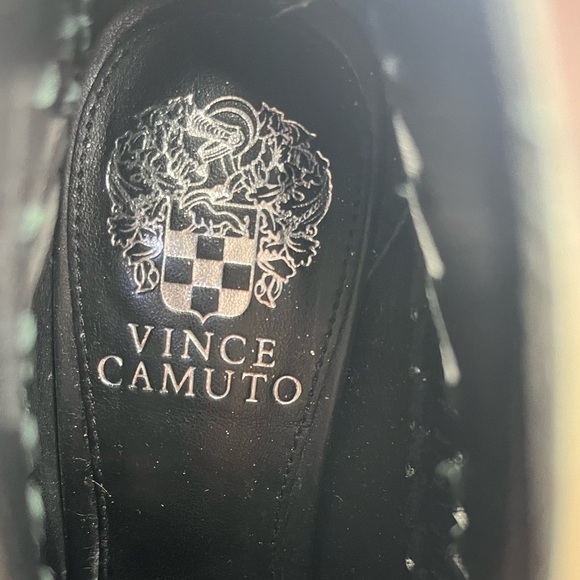 Vince Camuto Acha Cut Out Peep Toe Bootie Black Size 5 1/2 - Picture 15 of 15